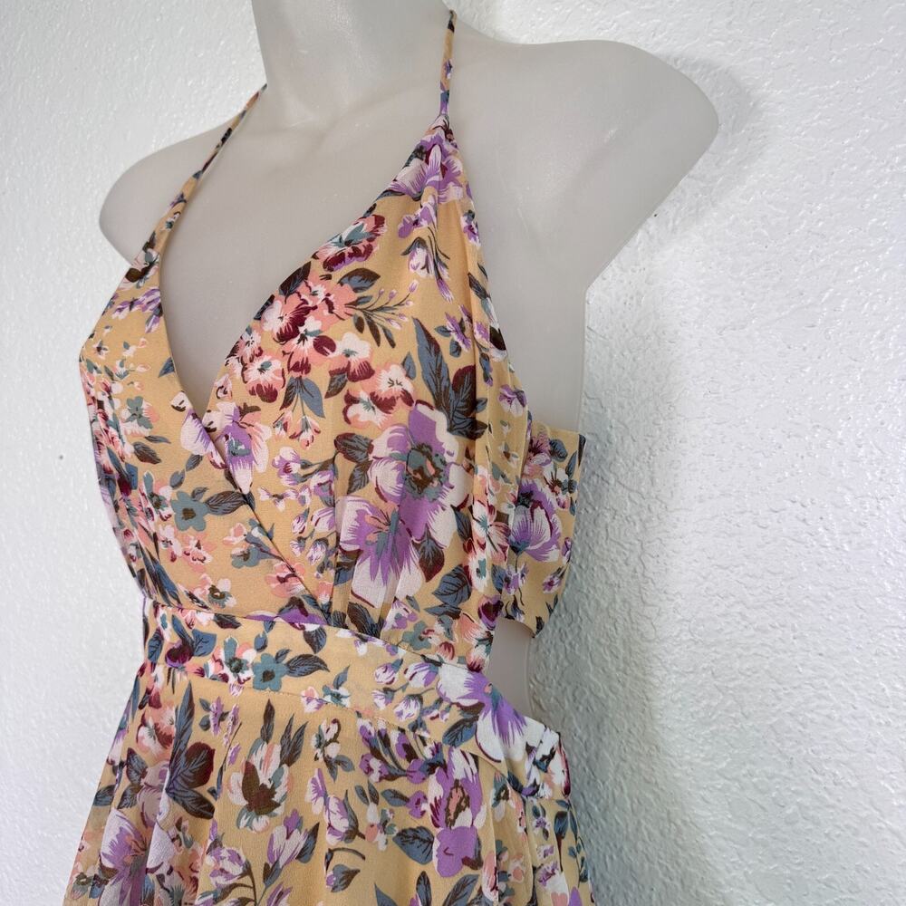 ASTR The Label Rosana Maxi Dress Womens Small Floral Tiered Boho Cottagecore - Picture 7 of 14